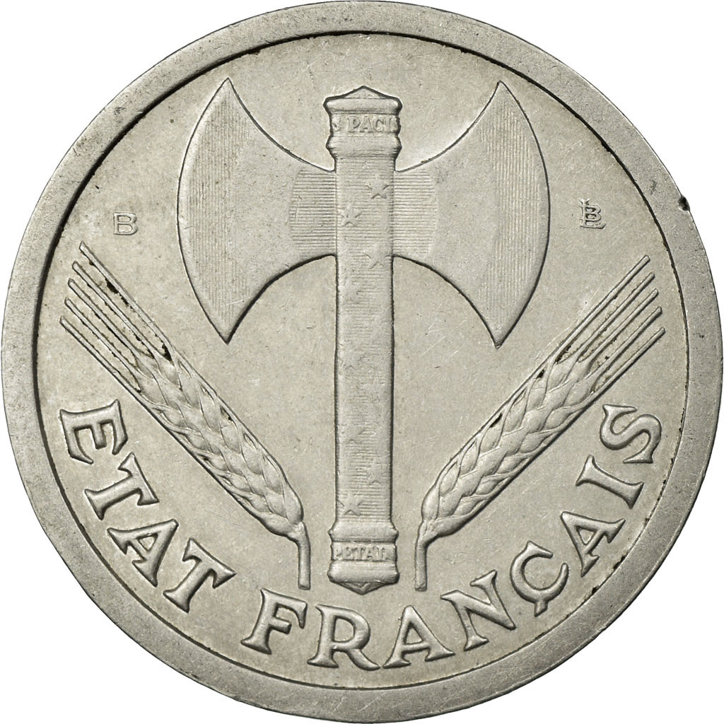 Coin, France, Bazor, 2 Francs, 1943, Beaumont le Roger, , Aluminum
