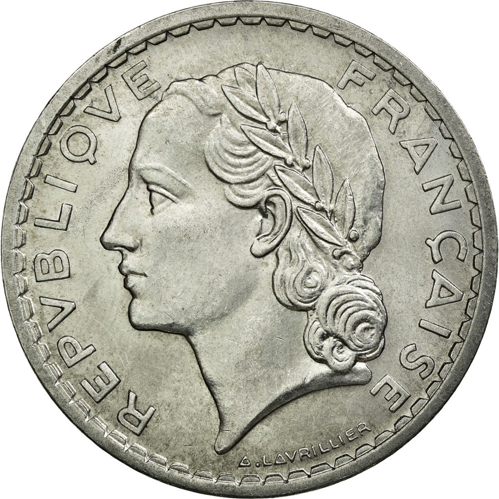 Coin, France, Lavrillier, 5 Francs, 1947, Beaumont le Roger, 