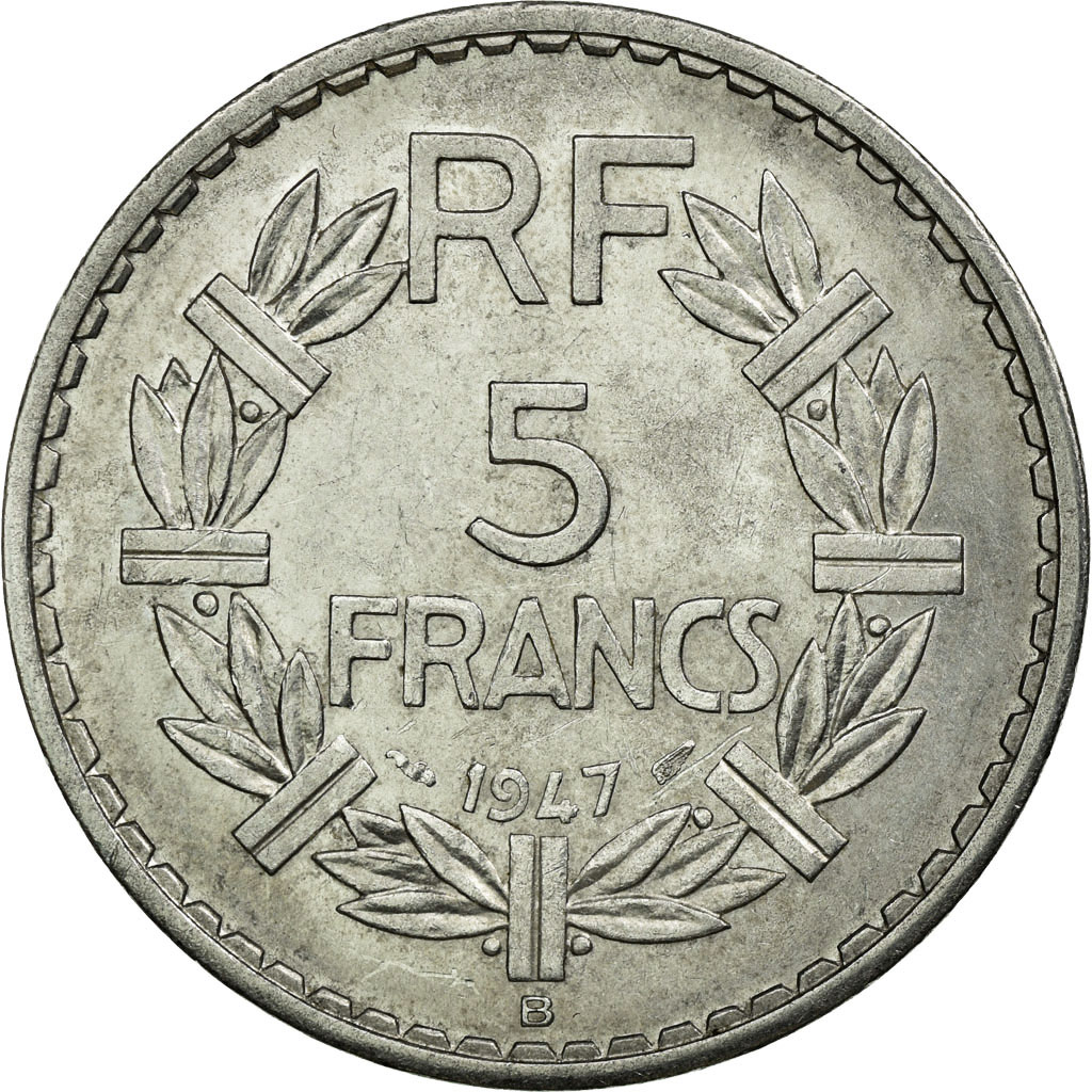 Coin, France, Lavrillier, 5 Francs, 1947, Beaumont le Roger, 