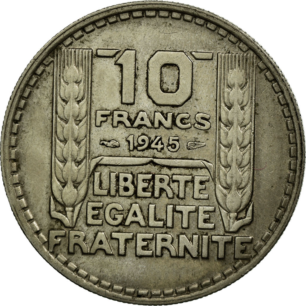 Coin, France, Turin, 10 Francs, 1945, AU, Copper-nickel, KM:908.1