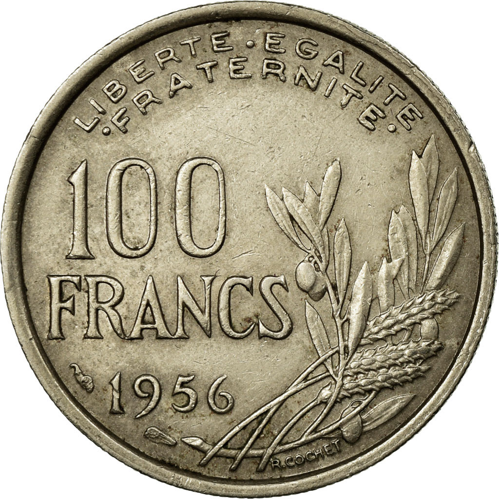 Coin, France, Cochet, 100 Francs, 1956, , Copper-nickel, KM:919.1