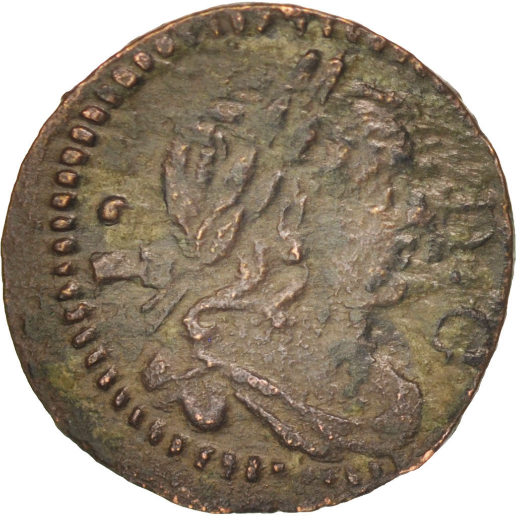 Coin, Spain, CATALONIA, Louis XIV, Dinero, 1648, Barcelona, , Copper