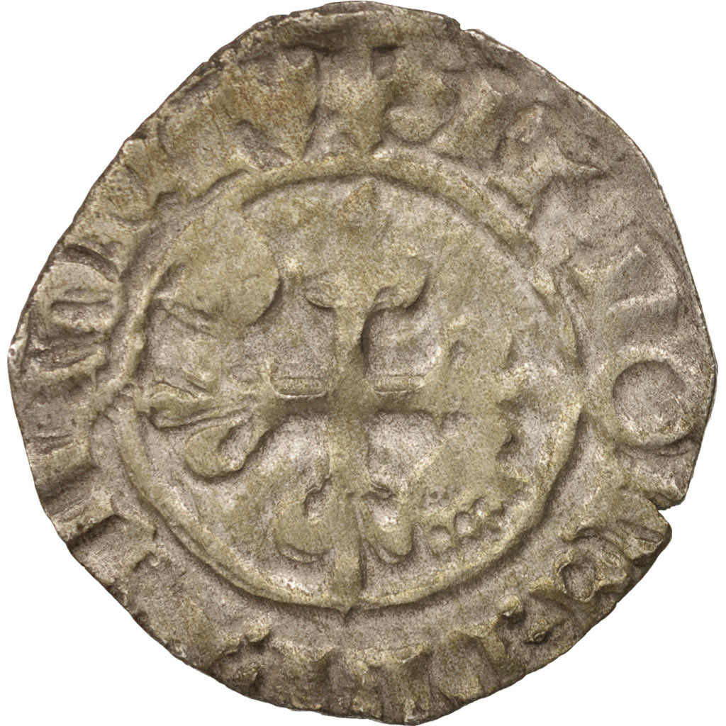 Coin, France, Charles VI, Florette, Troyes, EF, Billon, Duplessy:405D