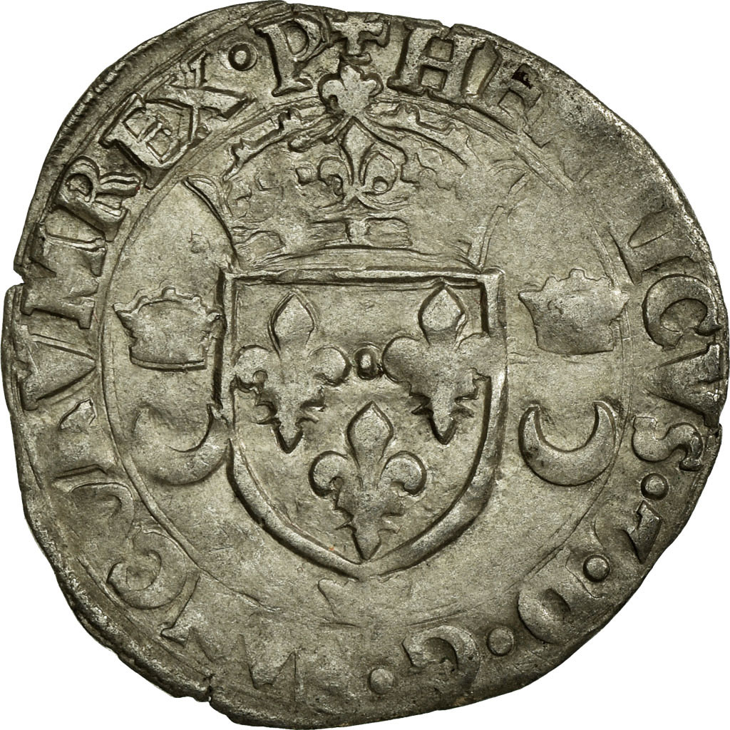 Coin, France, Douzain aux croissants, 1551, Cremieu, , Silver