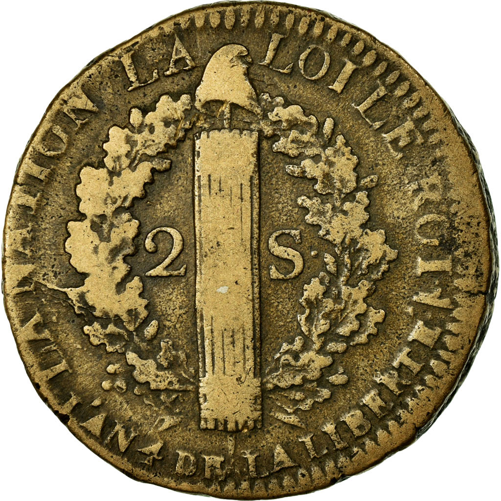 Coin, France, 2 sols françois, 2 Sols, 1792, Lille, , Bronze