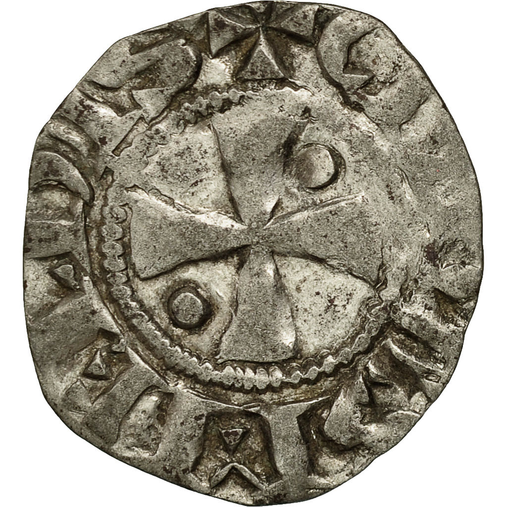 Coin, France, Champagne, Burchard, Denarius, Meaux, , Silver