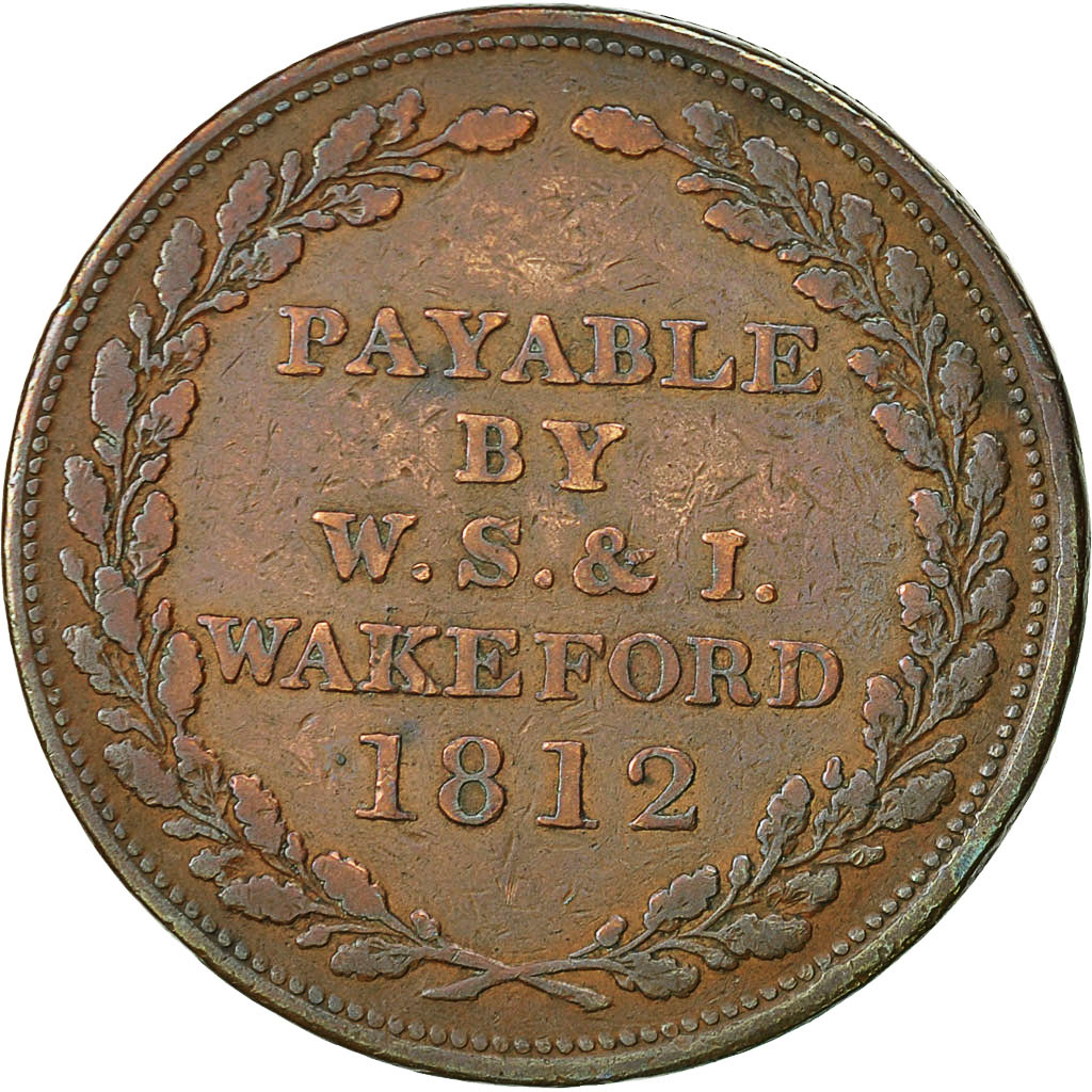 Coin, Great Britain, Hampshire, W S & I Wakeford, Penny Token, 1812, Andover