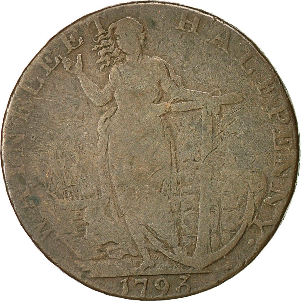 Coin, Great Britain, Lincolnshire, Halfpenny Token, 1793, Wainfleet, 