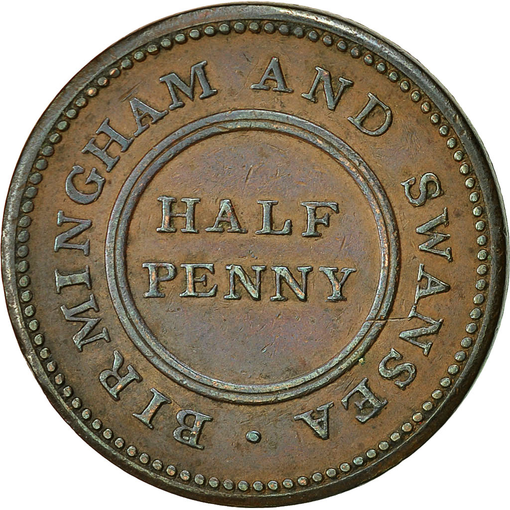 K*3様 1811年イギリス　バーミンガム　ローズ銅山会社　ハーフペニー銅貨　ト Coin, Great Britain, Rose Copper Company, Halfpenny Token, 1811