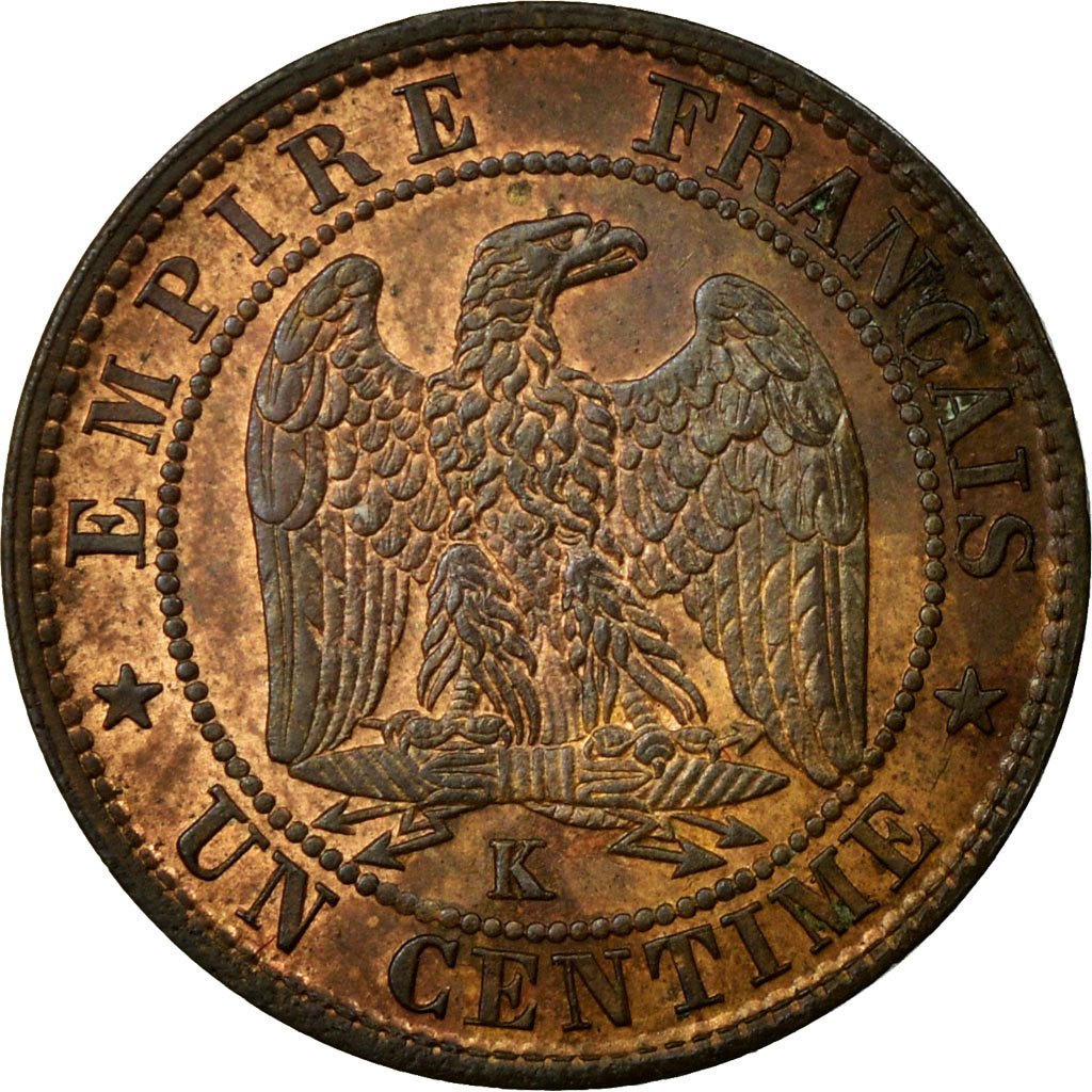 Munten, Frankrijk, Napoleon III, Napoléon III, Centime, 1854, Bordeaux, PR