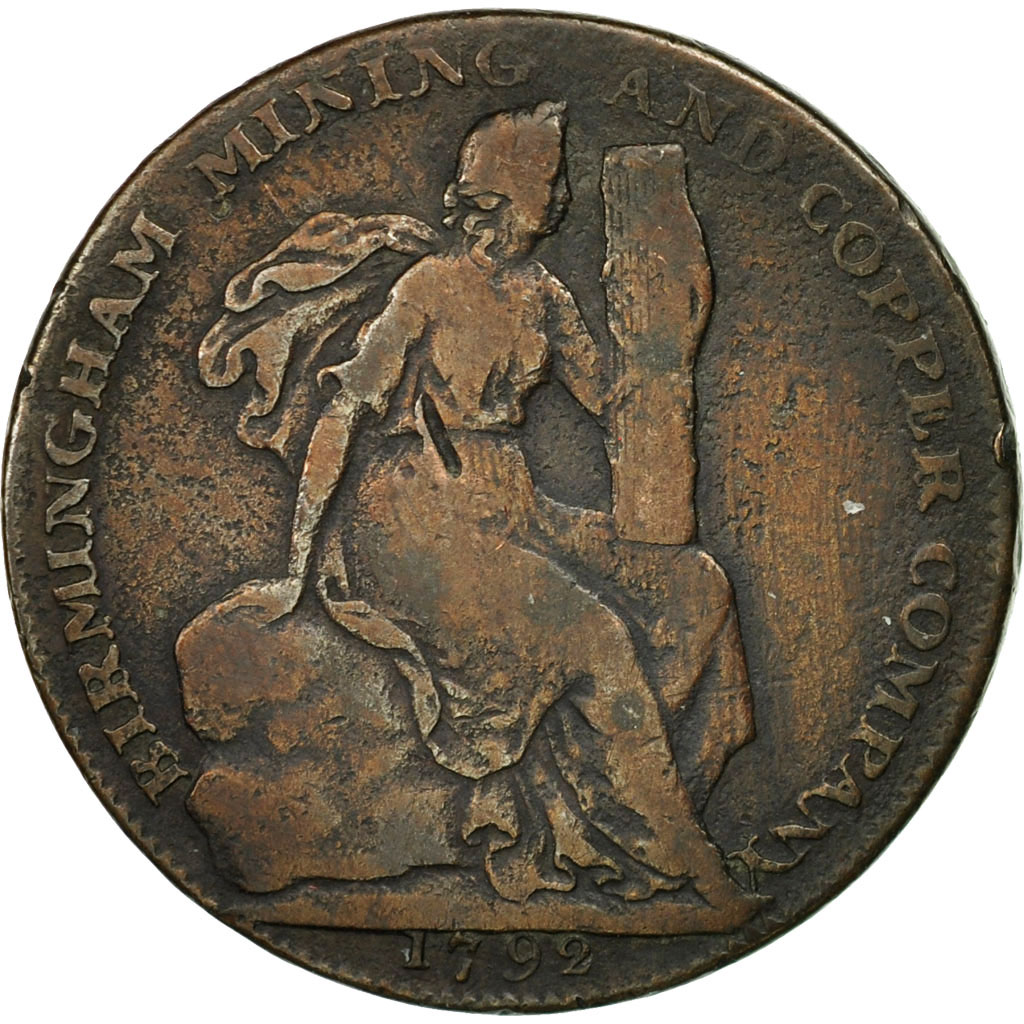Coin, Great Britain, Birmingham Mining & Copper Company, Halfpenny Token, 1792
