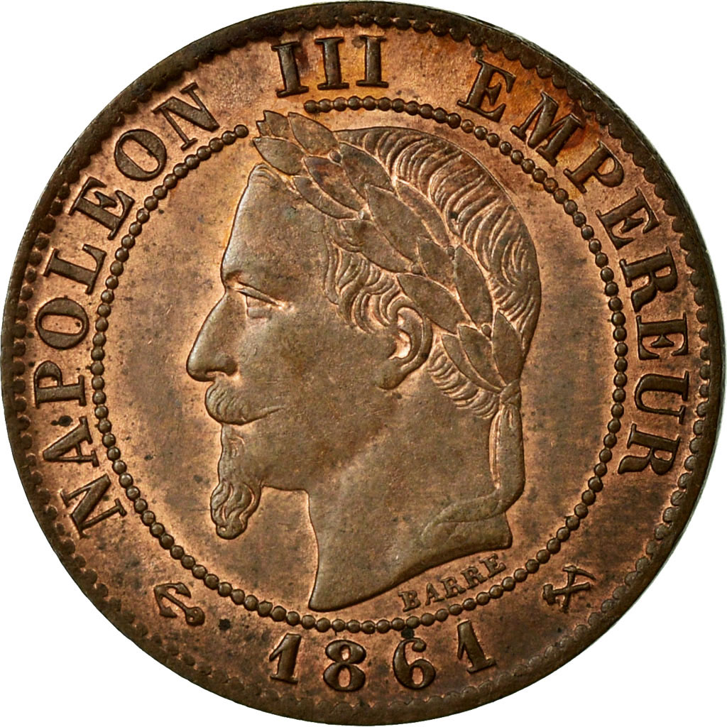 Coin, France, Napoleon III, Napoléon III, Centime, 1861, Bordeaux, 