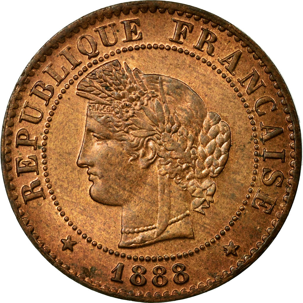 Munten, Frankrijk, Cérès, Centime, 1888, Paris, FDC, Bronze, KM:826.1
