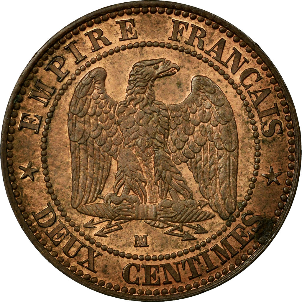 Munten, Frankrijk, Napoleon III, Napoléon III, 2 Centimes, 1853, Marseille, PR