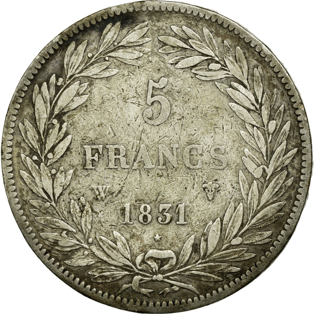Coin, France, Louis - Philippe, 5 Francs, 1831, Lille, Tranche en relief