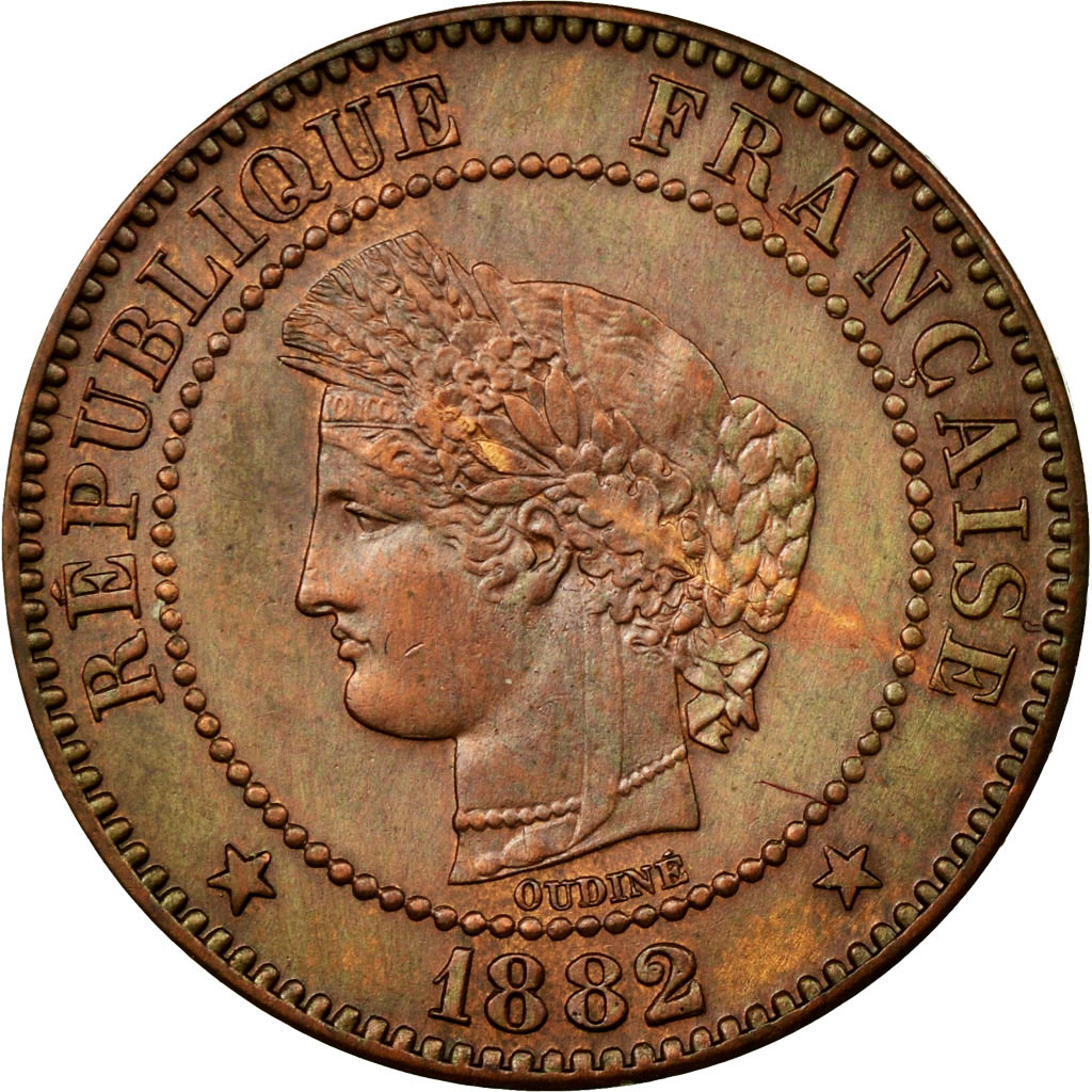 Coin, France, Cérès, 2 Centimes, 1882, Paris, , Bronze, KM:827.1