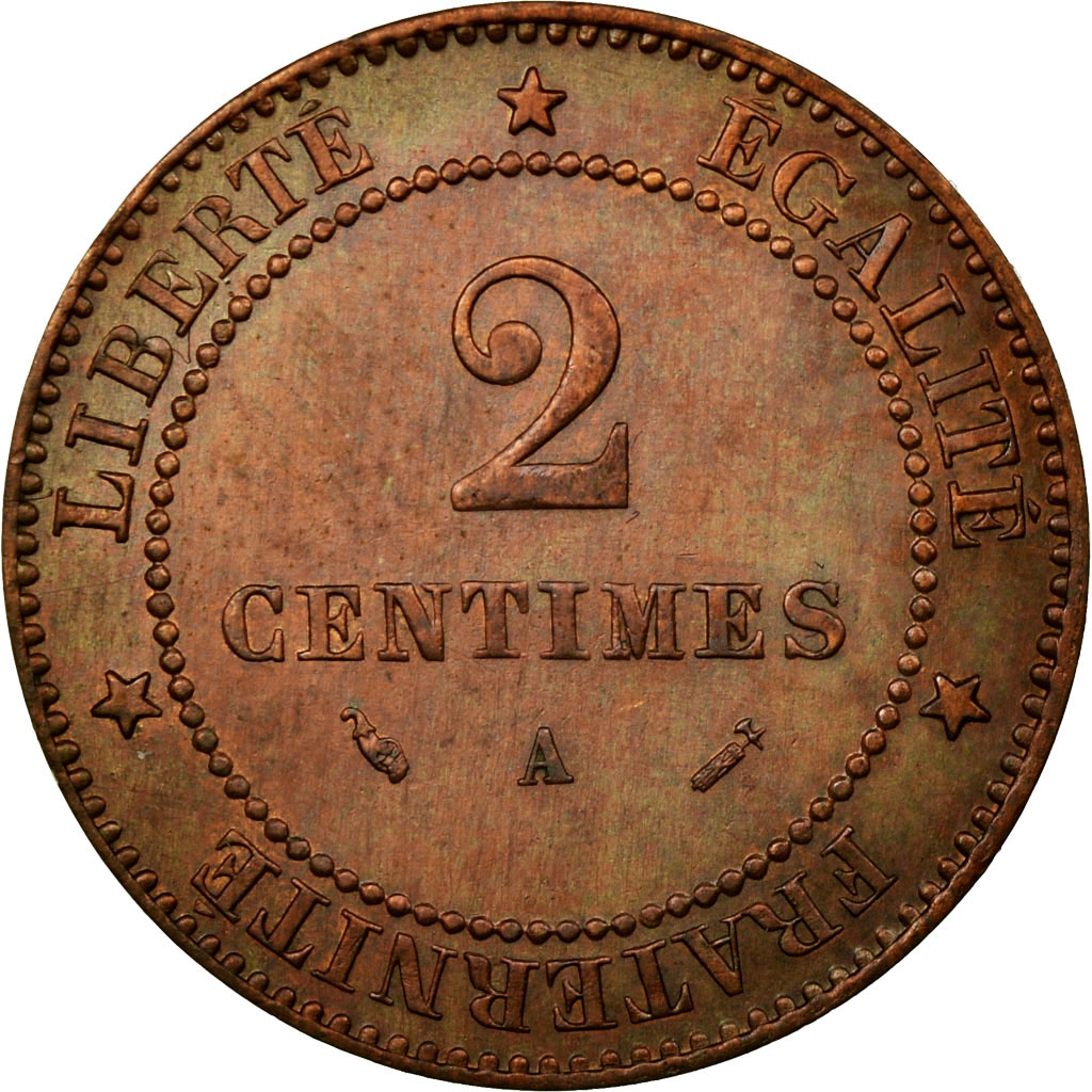 Coin, France, Cérès, 2 Centimes, 1882, Paris, , Bronze, KM:827.1