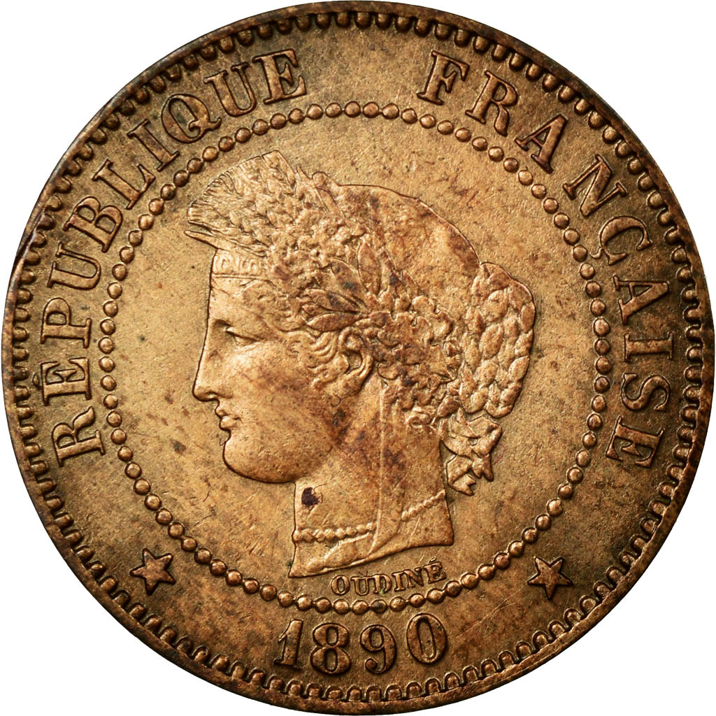 Coin, France, Cérès, 2 Centimes, 1890, Paris, , Bronze, KM:827.1