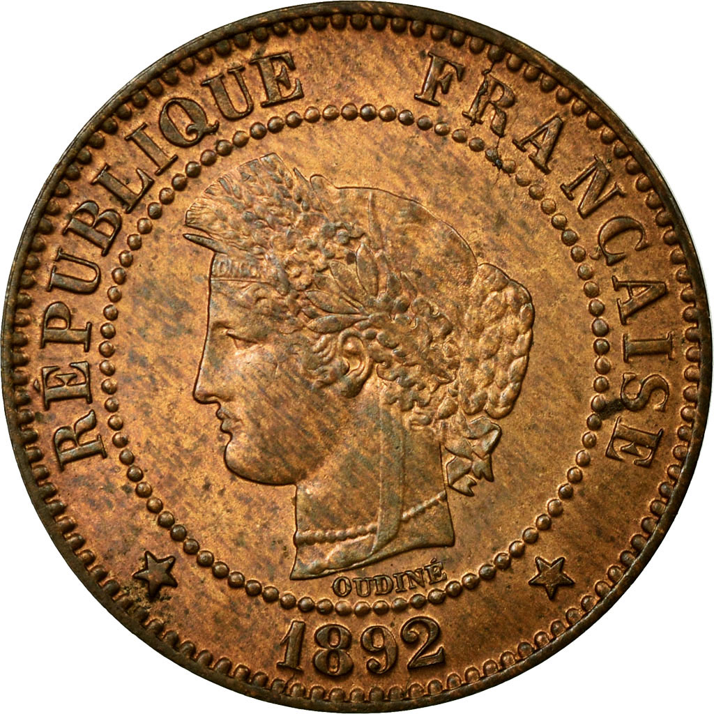 Coin, France, Cérès, 2 Centimes, 1892, Paris, , Bronze, Gadoury:105