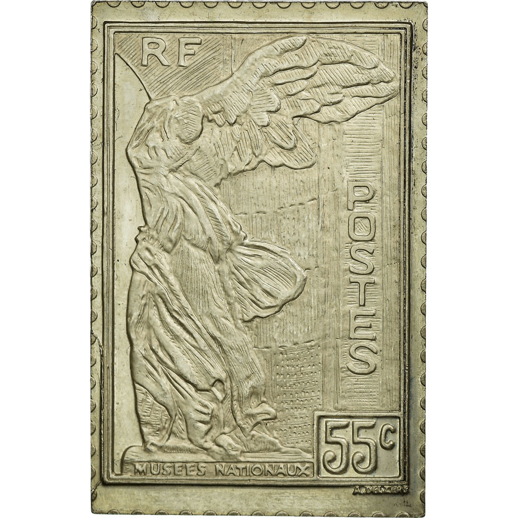 France, Medal, Timbre, Victoire de Samothrace, 55 Centimes, 1983,