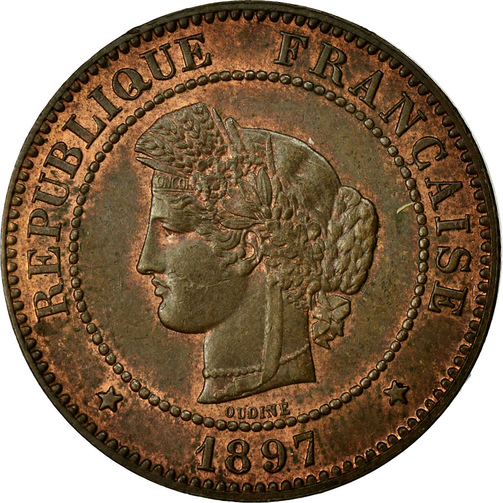 Coin, France, Cérès, 5 Centimes, 1897, Paris, , Bronze, KM:821.1
