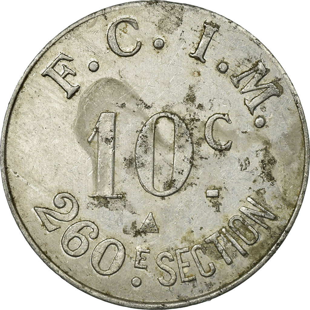 Coin, France, F.C.I.M, 260ème section, Salins-Les-Bains, 10 Centimes, 1922