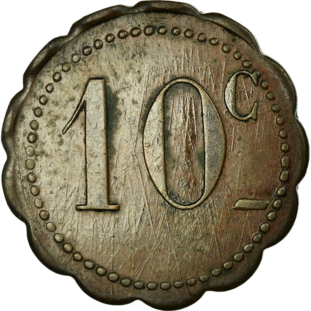 Coin, France, Usine de Couëron, Couëron, 10 Centimes, , Copper