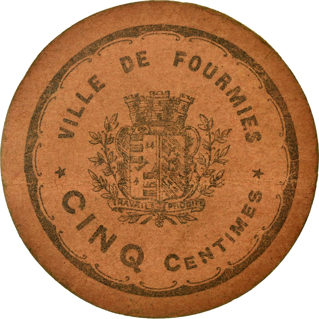 Coin, France, Ville de Fourmies, Fourmies, 5 Centimes, , Cardboard