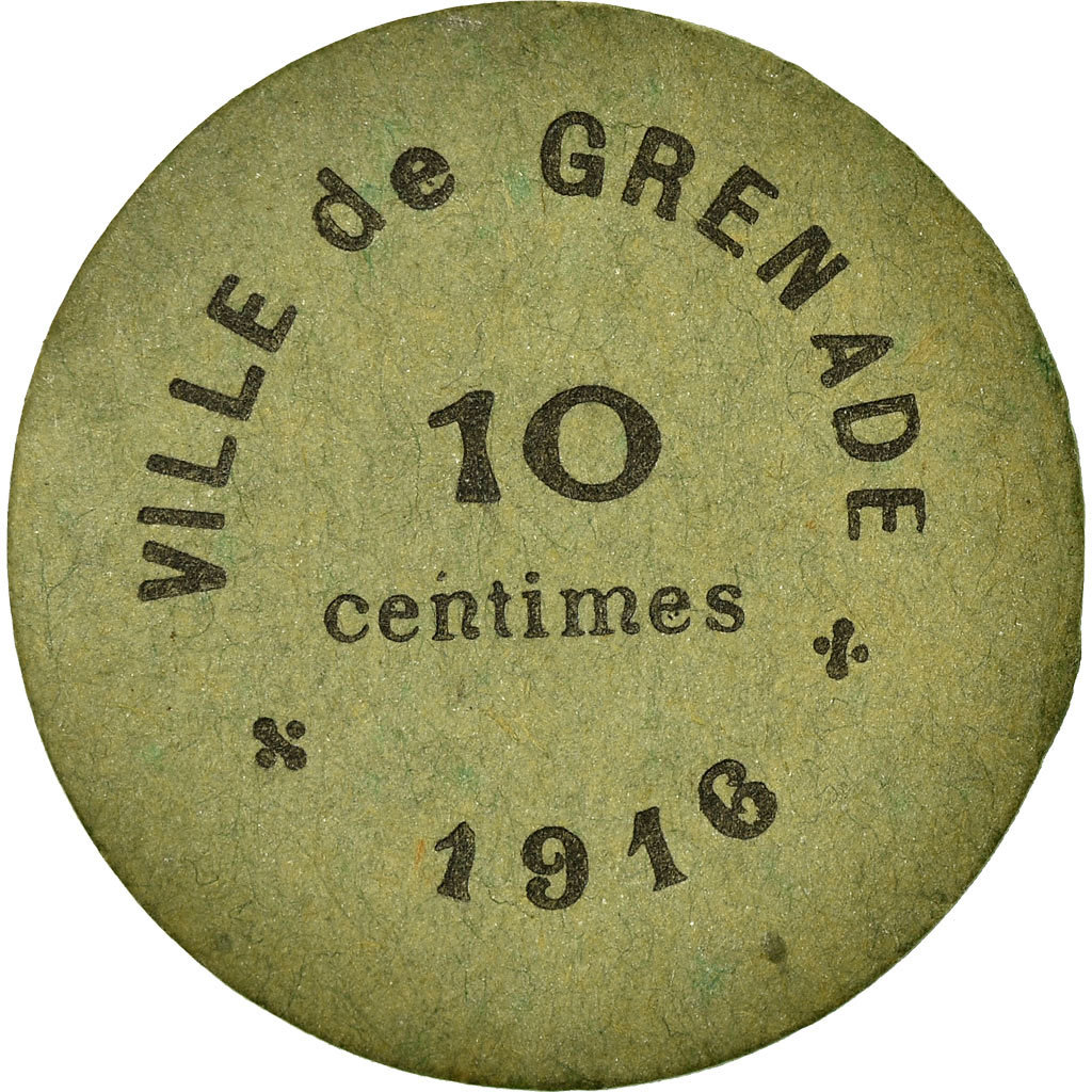 Coin, France, Union des Commerçants, Grenade, 10 Centimes, 1916, 