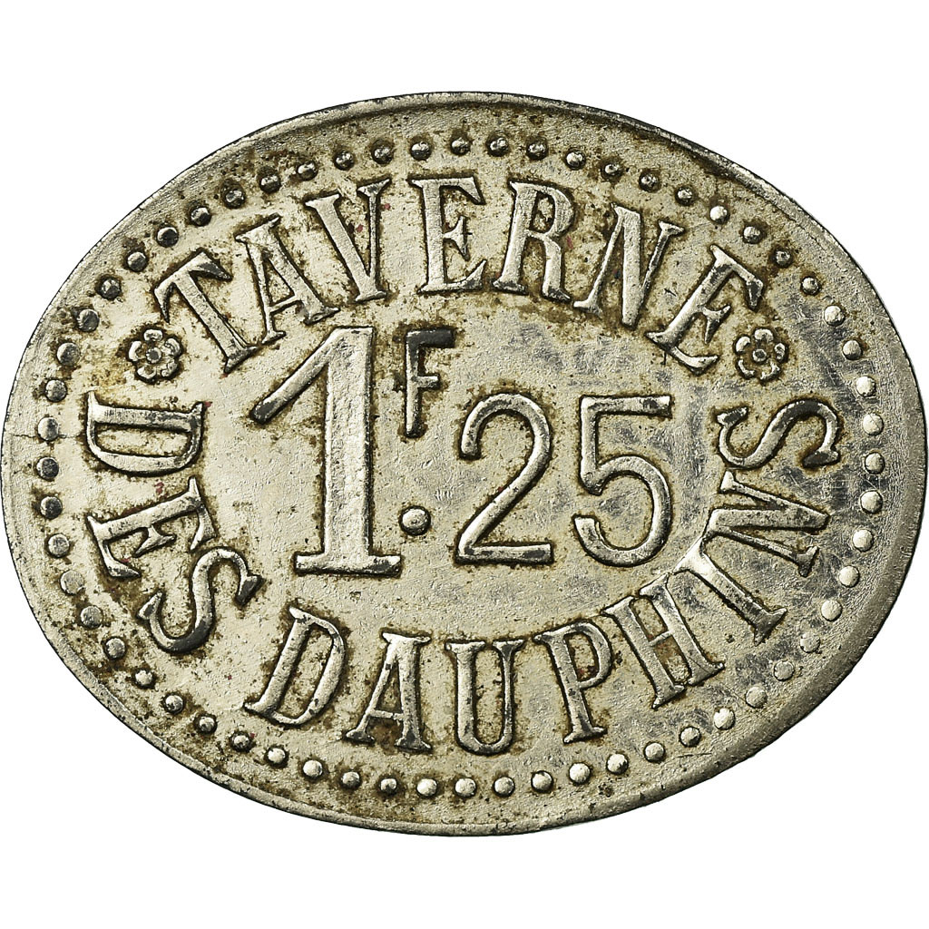 Coin, France, Taverne des Dauphins, Grenoble, 1.25 Franc, , Nickel