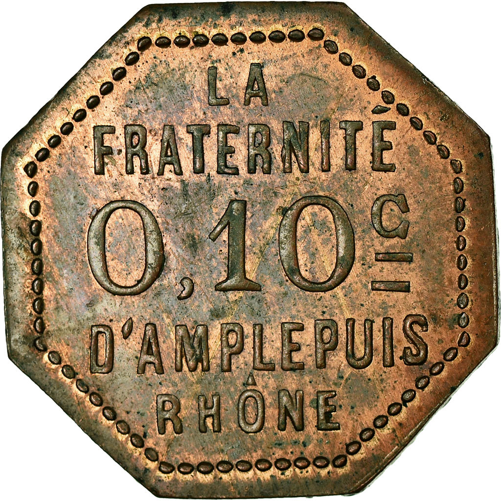 Coin, France, La Fraternité, Société Coopérative, Amplepuis, 0.10 Centime
