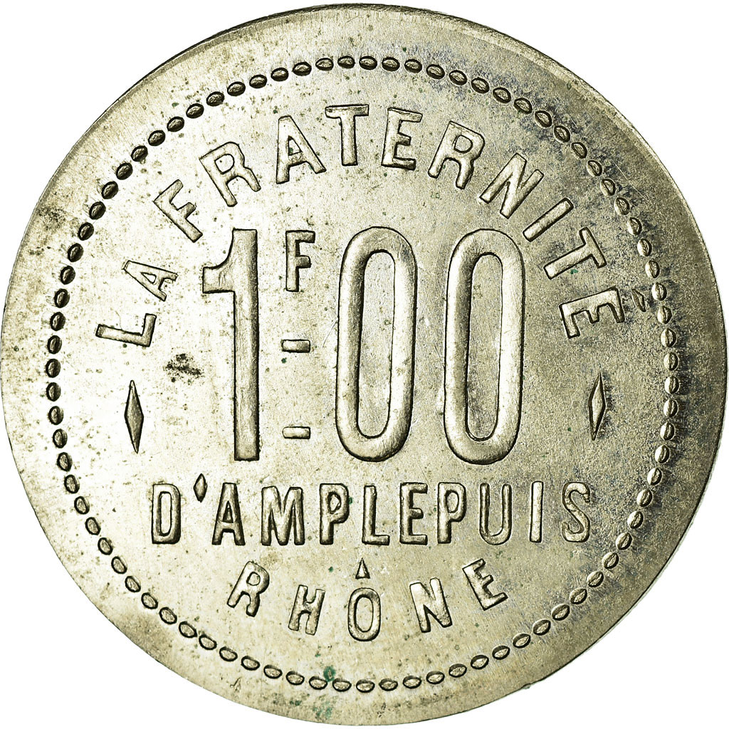 Coin, France, La Fraternité, Société Coopérative, Amplepuis, 1 Franc