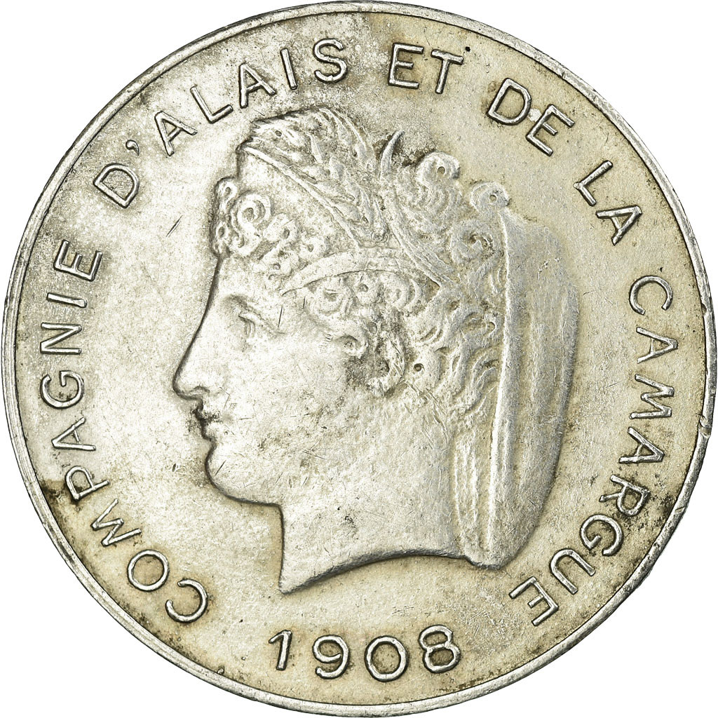 Coin, France, Compagnie d'Alais et de la Camargue, 10 Centimes, 1908, ESSAI