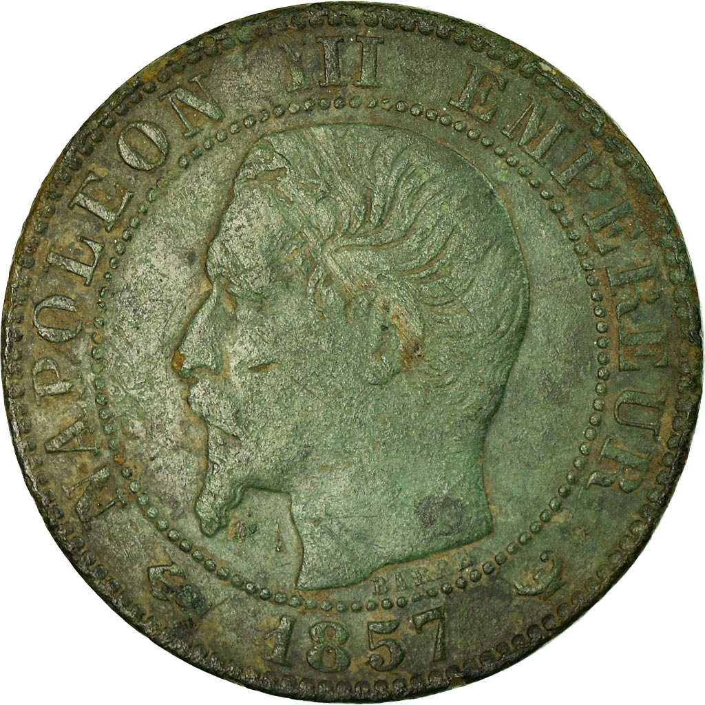 Coin, France, Napoleon III, 5 Centimes, 1857, Lille, Rare, VF, Bronze