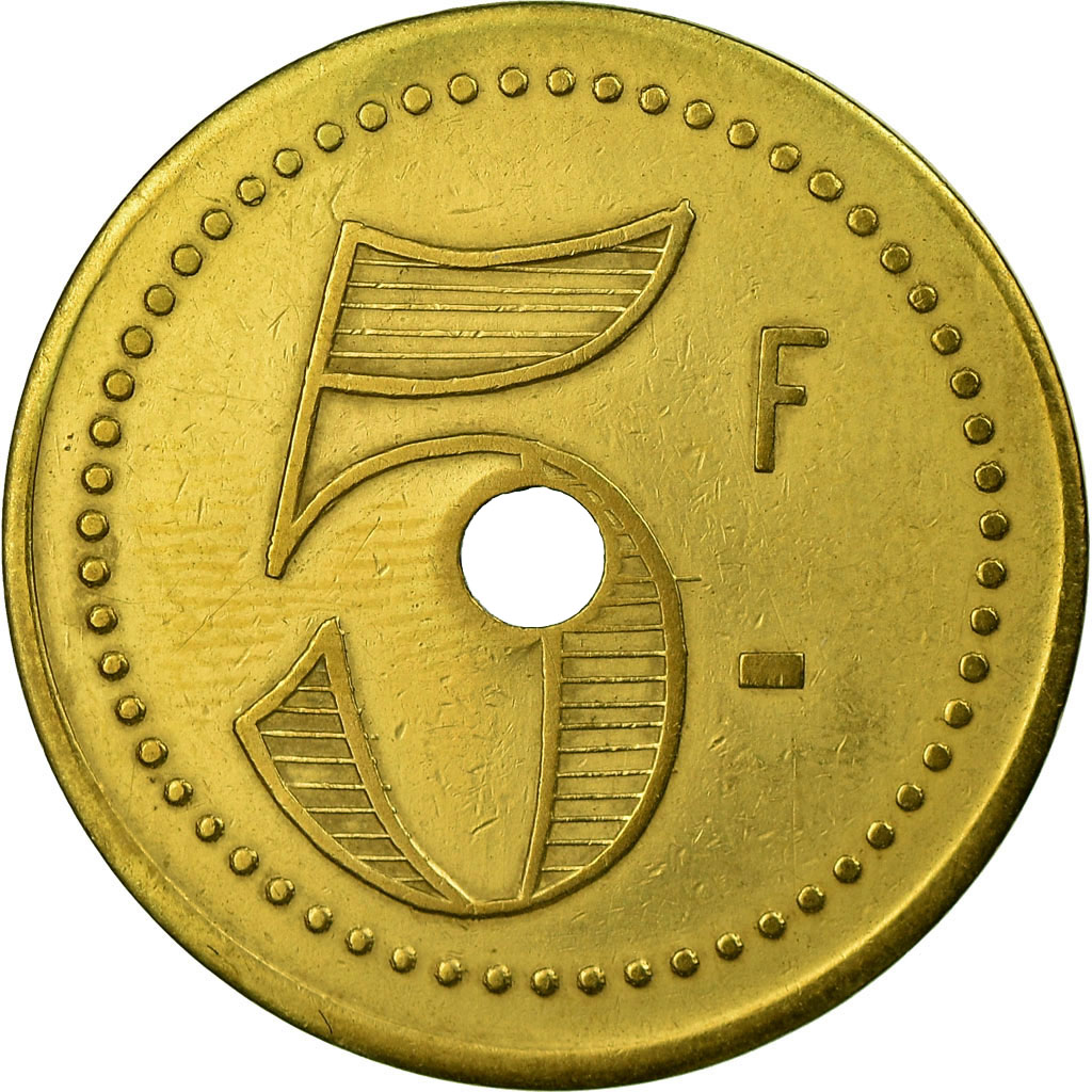 Coin, France, Café du Débarcadère, Saint-Germain-en-Laye, 5 Francs