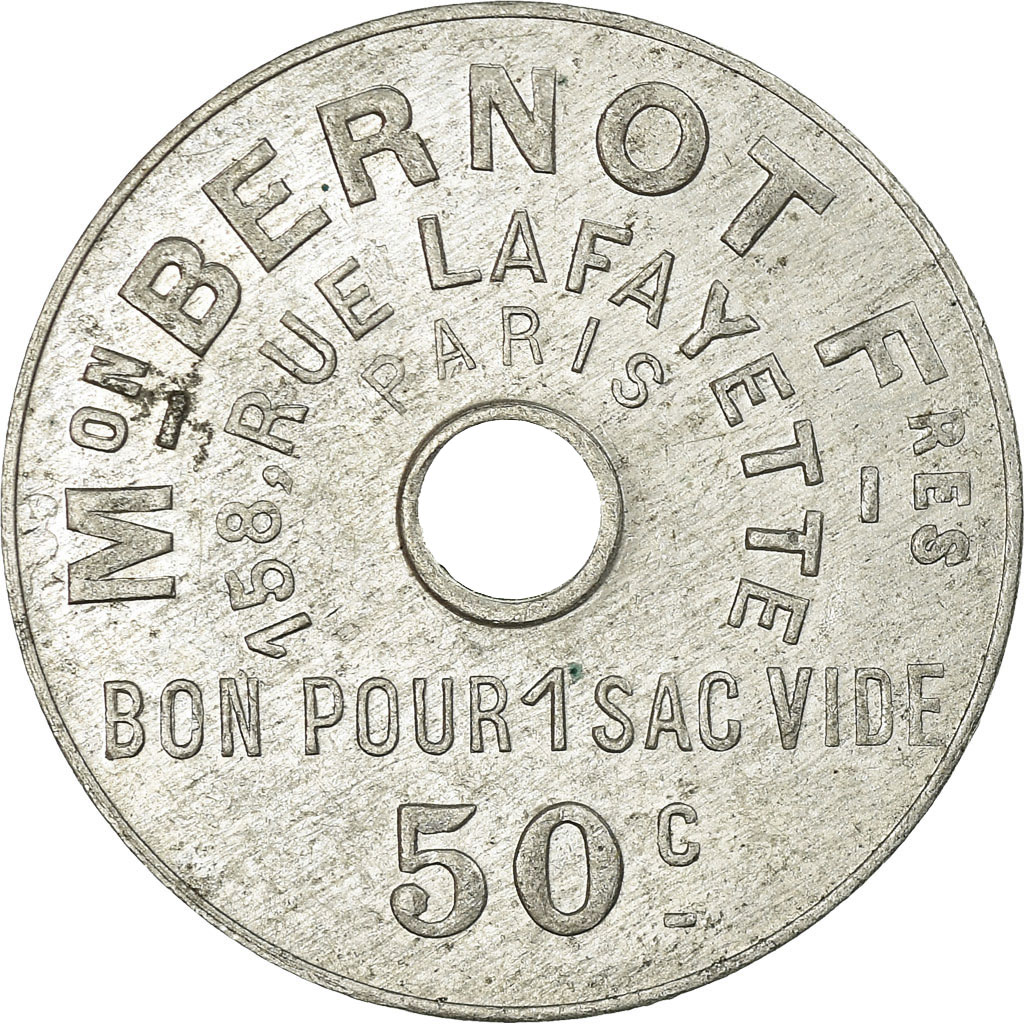 Coin, France, Maison Bernot Frères, Paris, 50 Centimes, , Aluminium