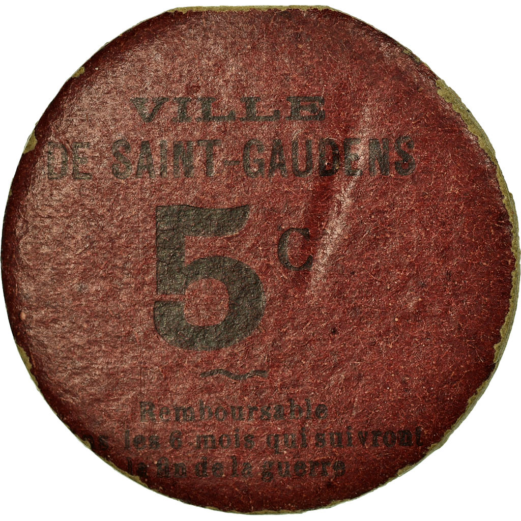 Coin, France, Ville de Saint-Gaudens, Saint-Gaudens, 5 Centimes, 