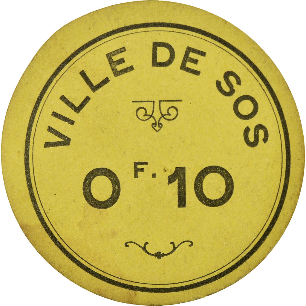 Coin, France, Ville de Sos, Sos, 0.10 Franc, , Cardboard