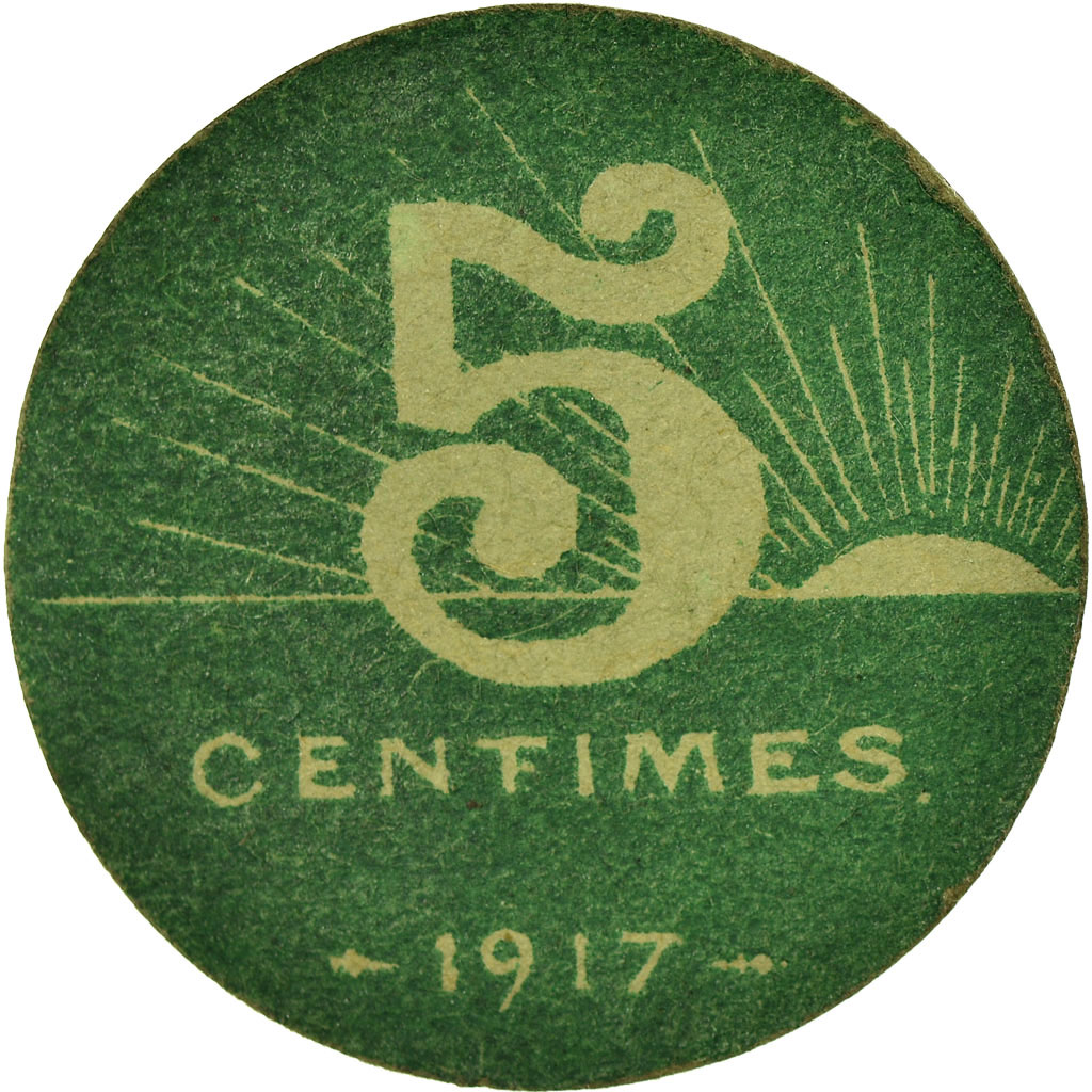 Coin, France, Ville de Villeneuve-sur-Lot, Villeneuve-sur-Lot, 5 Centimes, 1917