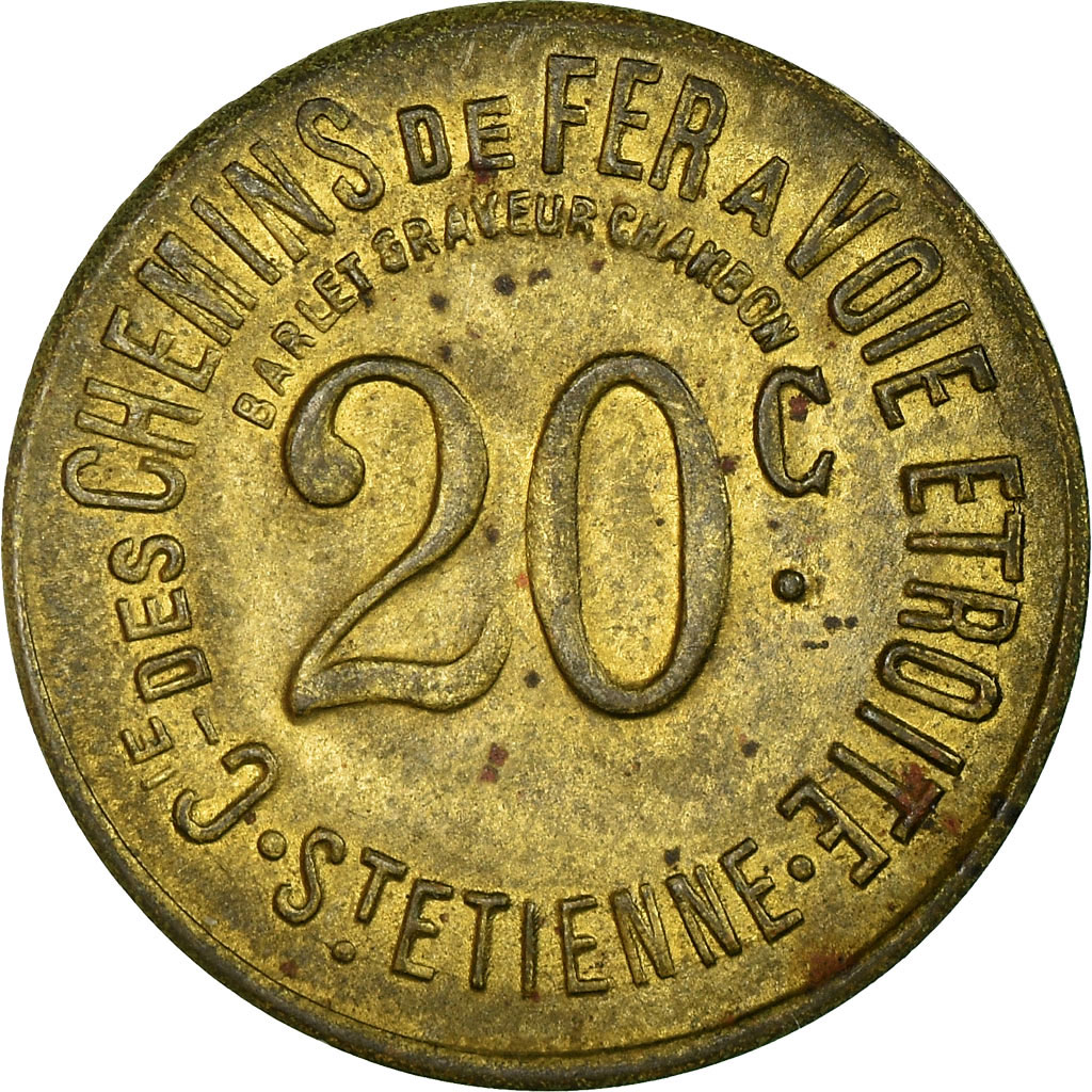 Coin, France, Cie des Chemins de Fer à Voie Etroite, Saint-Etienne, 20