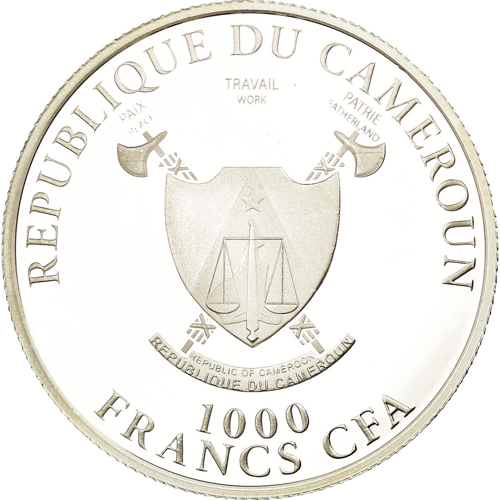 Coin, Cameroon, Cross-River-Gorilla, 1000 Francs, 2012, , Silver, KM:58