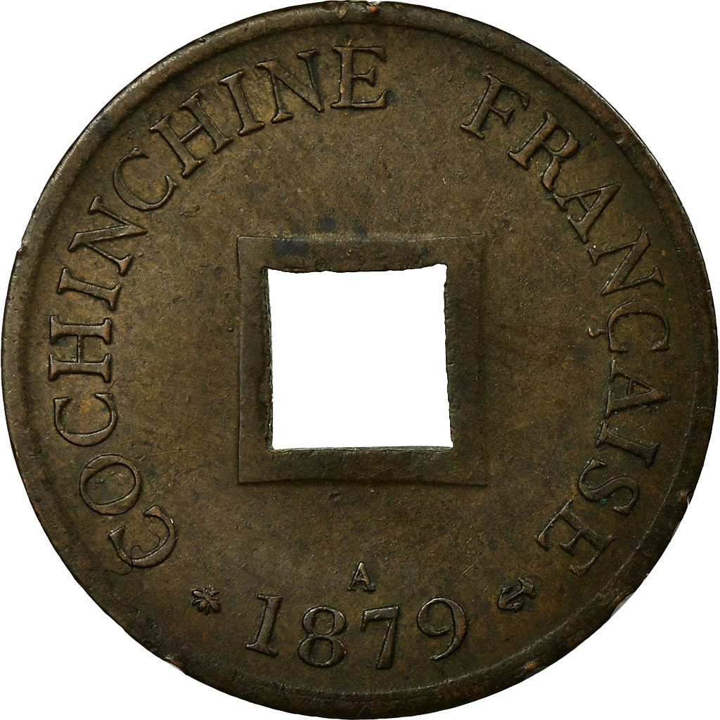 Coin, FRENCH COCHIN CHINA, 2 Sapeque, 1879, Paris, , Bronze, KM:2