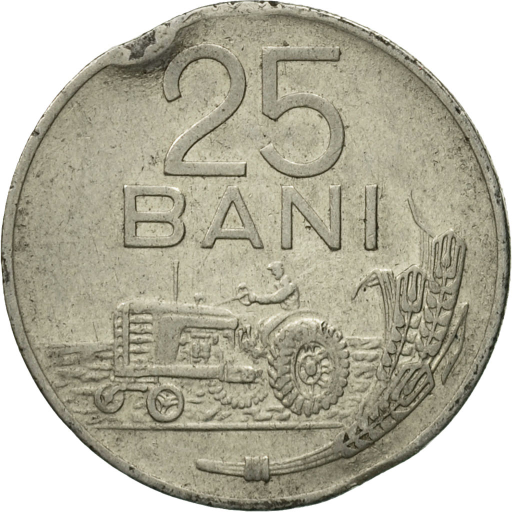 [#525711] Coin, Romania, 25 Bani, 1960, F(12-15), Nickel Clad Steel, KM:88
