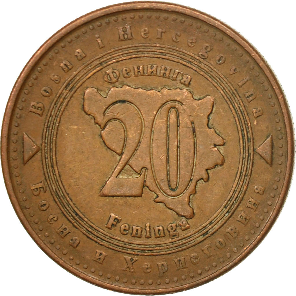 Moneda, BOSNIA-HERZEGOVINA, 20 Feninga, 2004, British Royal Mint, MBC, Cobre
