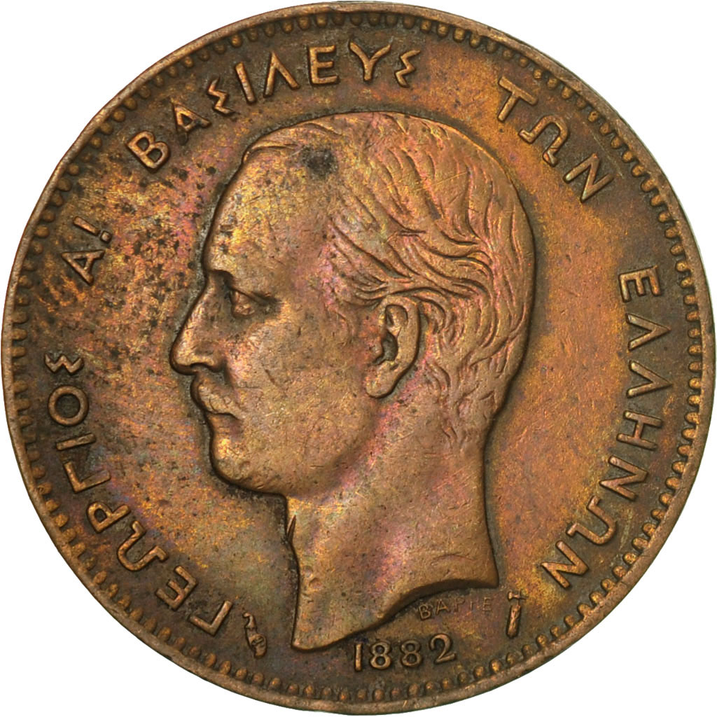 Coin, Greece, George I, 5 Lepta, 1882, , Copper, KM:54
