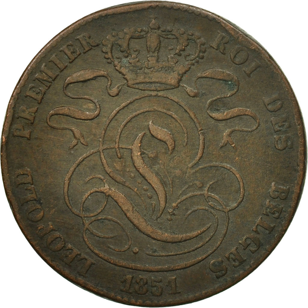 Coin, Belgium, Leopold I, 5 Centimes, 1851, , Copper, KM:5.1