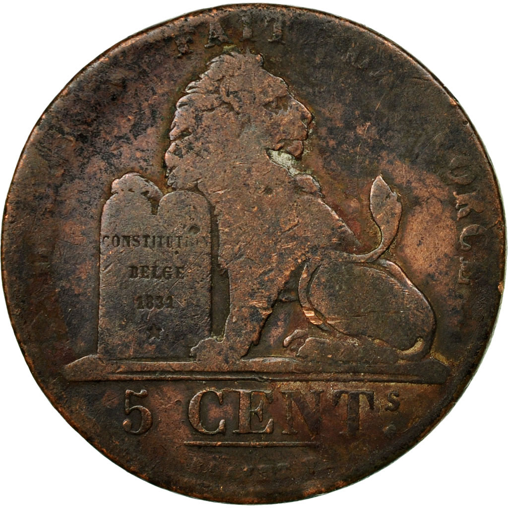 Coin, Belgium, Leopold I, 5 Centimes, 1834, , Copper, KM:5.1