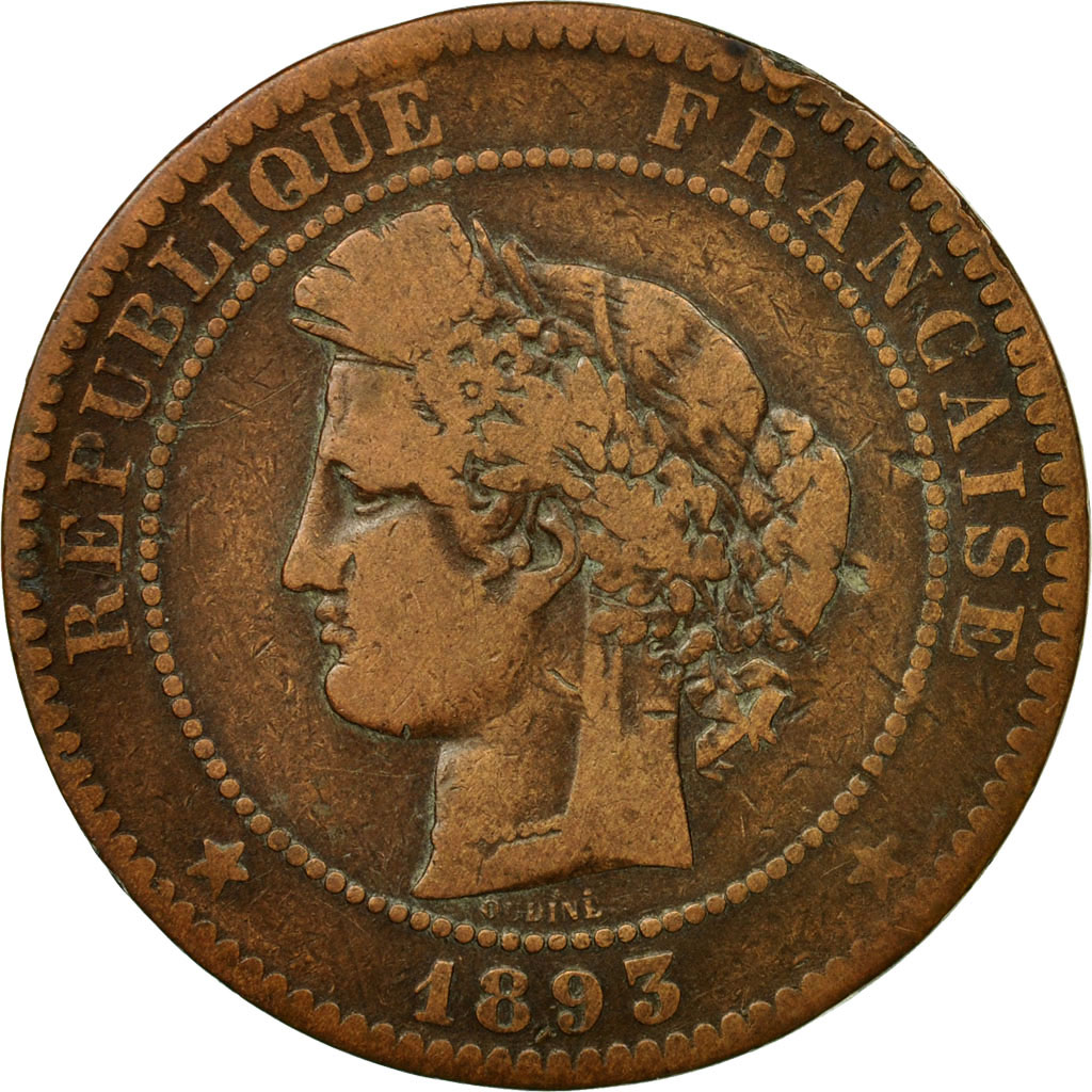 Coin, France, Cérès, 10 Centimes, 1893, Paris, , Bronze, KM:815.1, Le