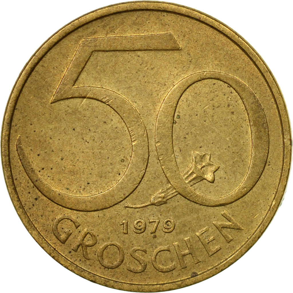 Moneda, Austria, 50 Groschen, 1979, MBC, Aluminio - bronce, KM:2885