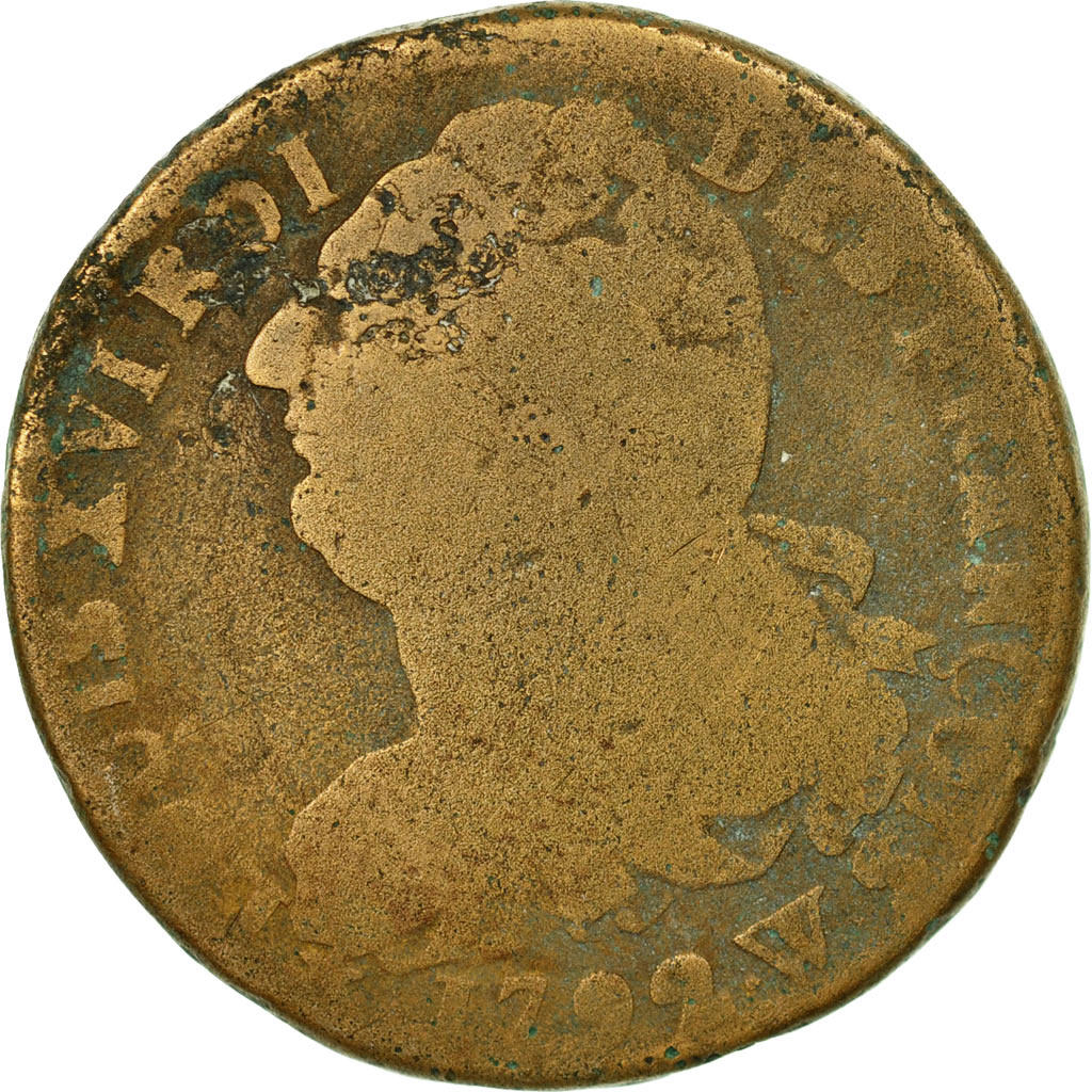 Coin, France, 2 sols françois, 2 Sols, 1792, Lille, , Bronze